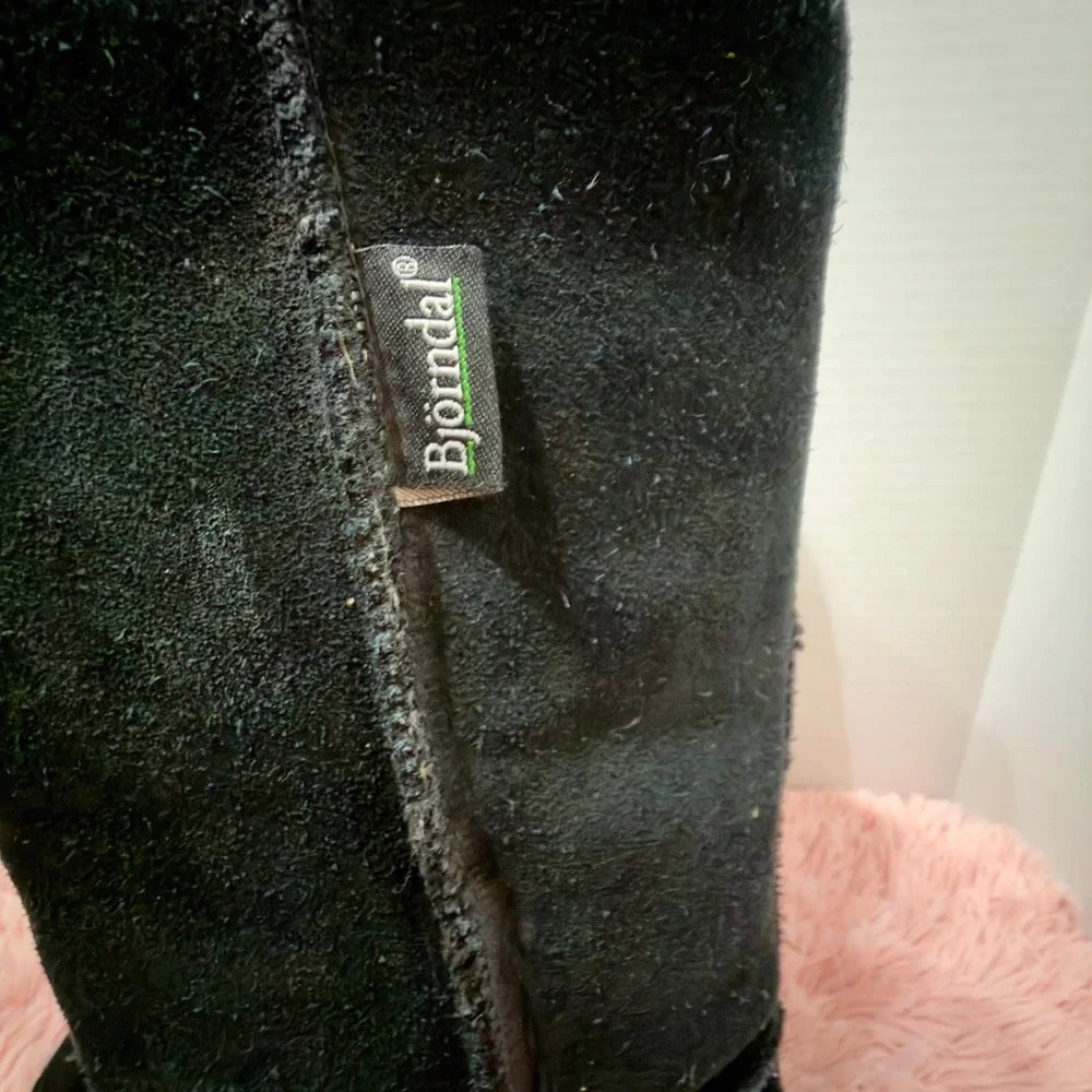 Bjorndal‎ Zoe Black Suede Leather Mid-Calf Cozy Winter Boots 7M Women's EUC